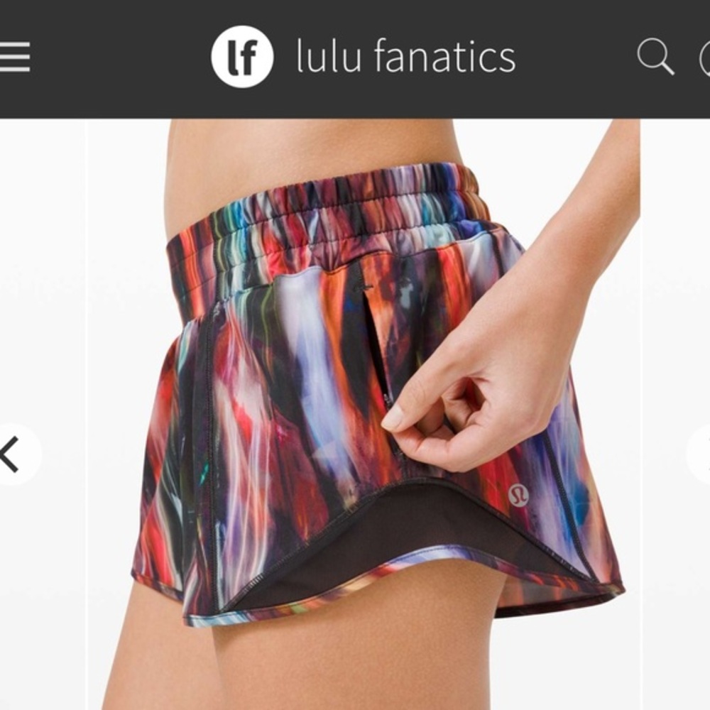 Lululemon Hotty Hot Short II 2.5" Sz 10 Chroma Fusion Multi Black Purple 1037